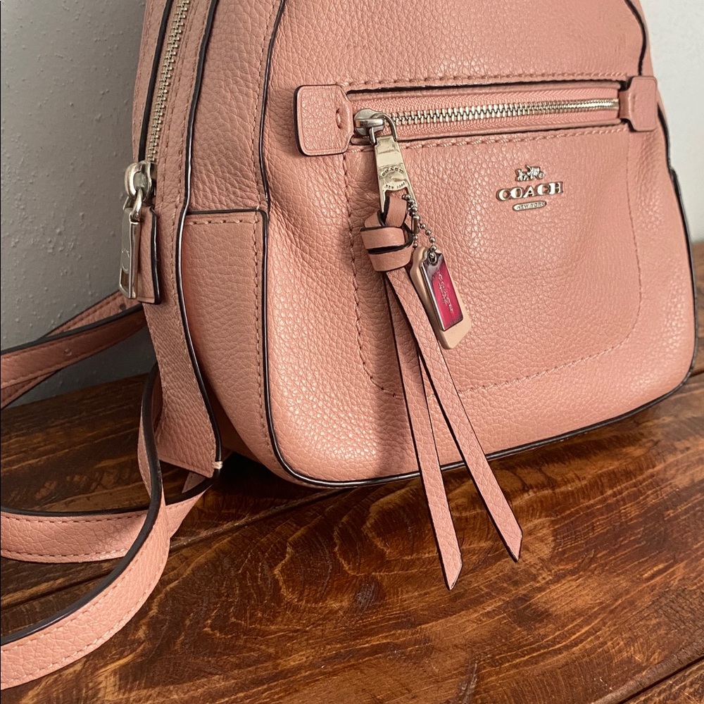 Coach Pink Pebbled Leather Mini Backpack - Picture 8 of 16
